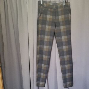 Plaid Trousers in Gray and Brown